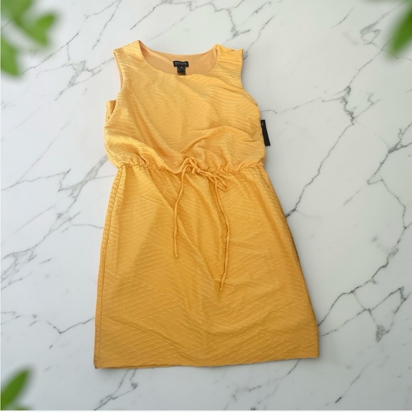 Enfocus Studio Dresses & Skirts - Enfocus Studio Yellow Sleeveless Drawstring Waist Mini Dress